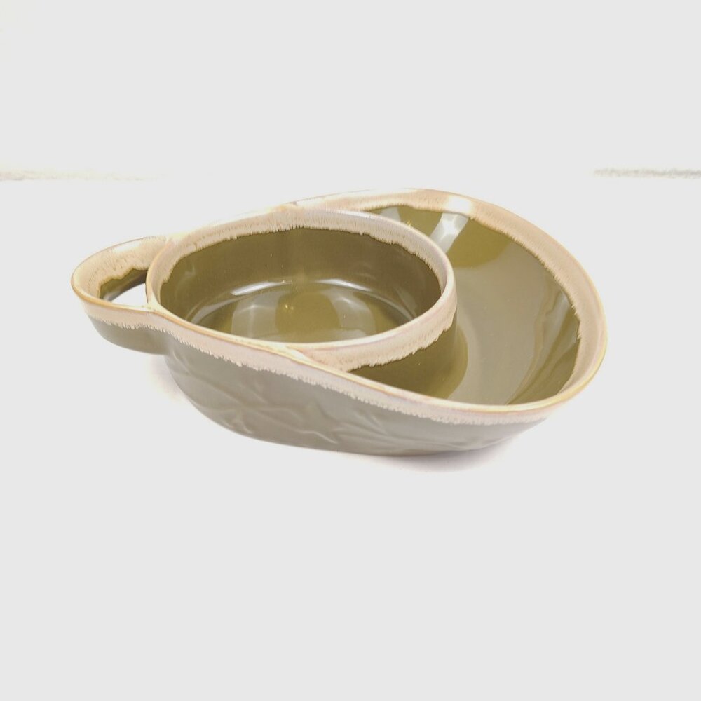 LTD Commodities Ceramic Divided Chip and Dip Modern Stoneware